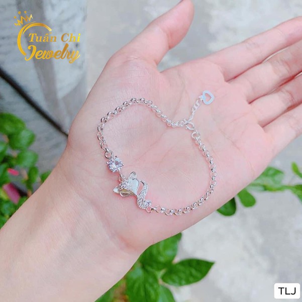 Lắc Tay Nữ  FREESHIP Vòng Tay Hồ Ly Bạc Cho Nữ ,Bạc Ta Chuẩn Đẹp