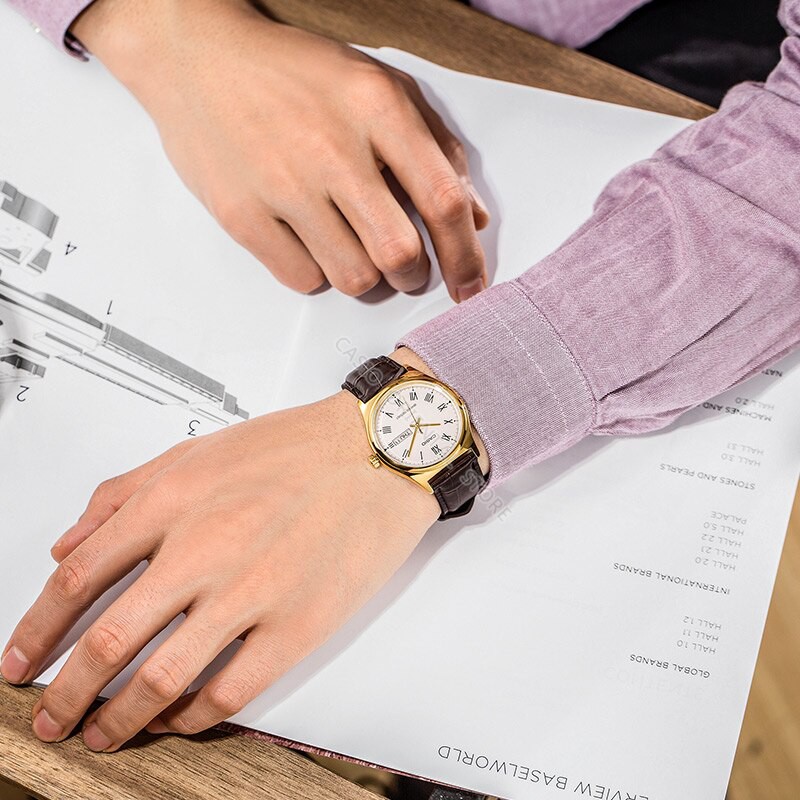 Đồng hồ nam Casio chính hãng MTP-V006, dây da | BigBuy360 - bigbuy360.vn