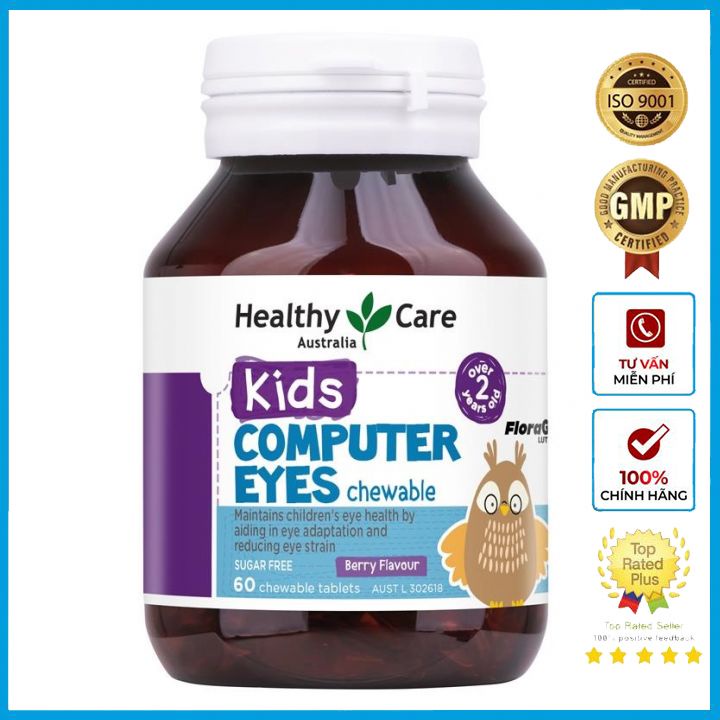 Kẹo Bổ Mắt Cho Bé Healthy Care Kids Computer Eyes 60 Viên Vị Berry