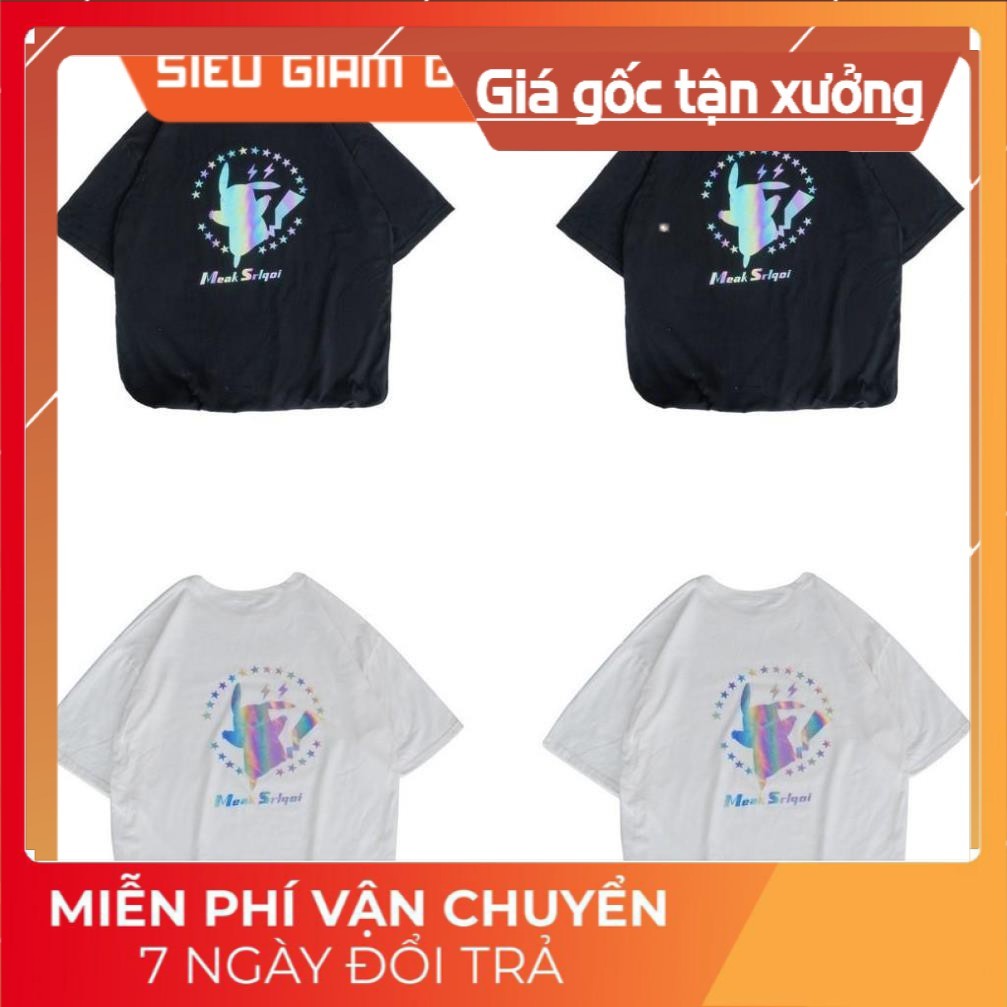 - Áo Thun Phản Quang Pikachu Ngôi Sao form rộng unisex tay lỡ chất Cotton freesize cho nam và nữ- PQ34 .