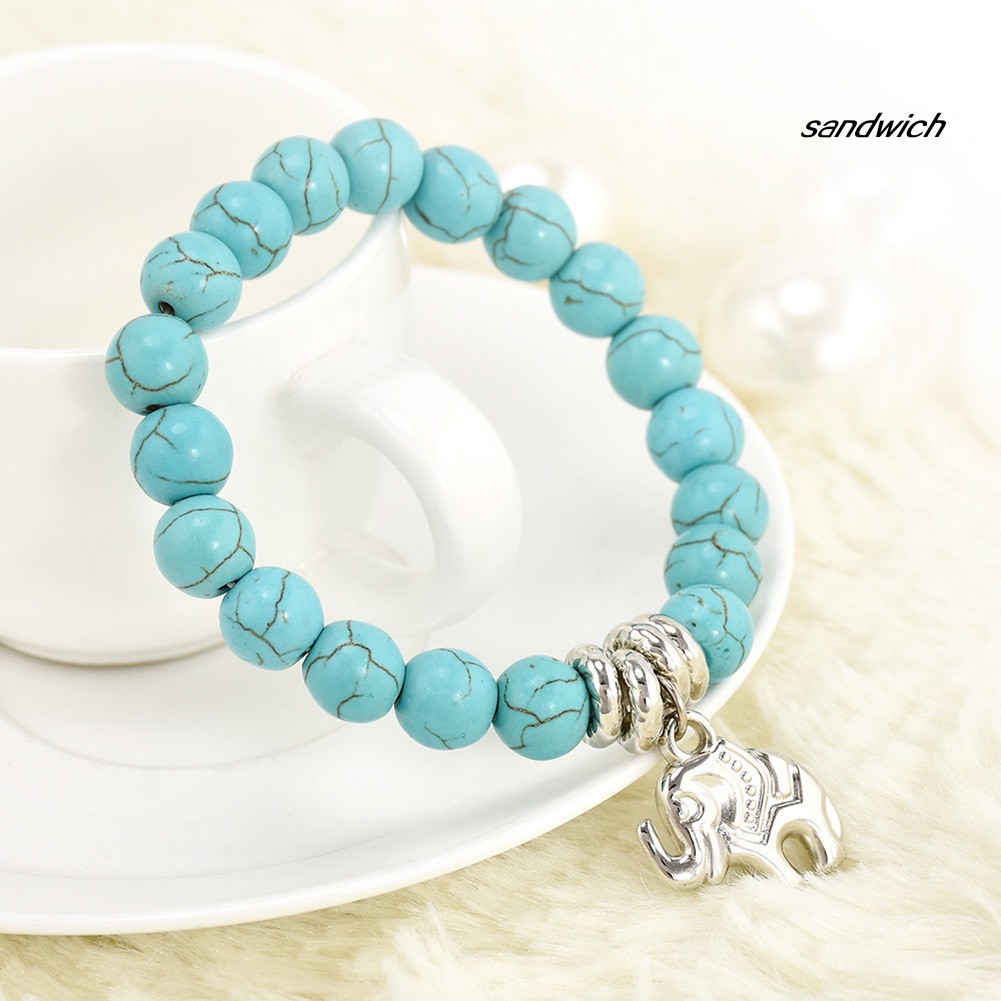 Vòng Tay Chuỗi Hạt Đá Ngọc Lam Tự Nhiên Thời Trang