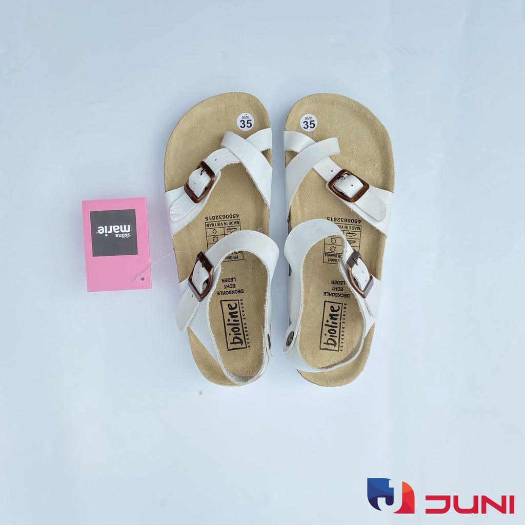 [DA BÒ THẬT] D14-Dép Sandal da bò quai chéo, xỏ ngón (Đế trấu)– Juni Store