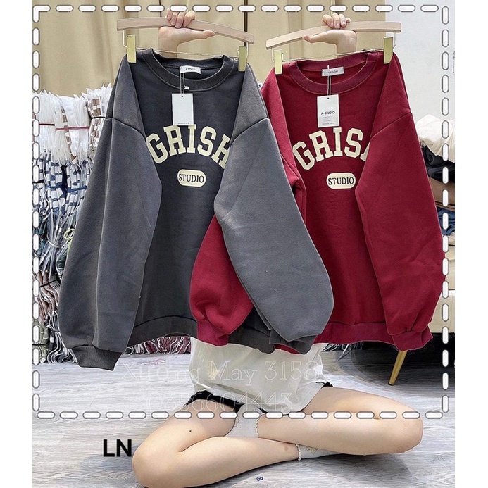 Áo nỉ bo cotton GRISH LN12