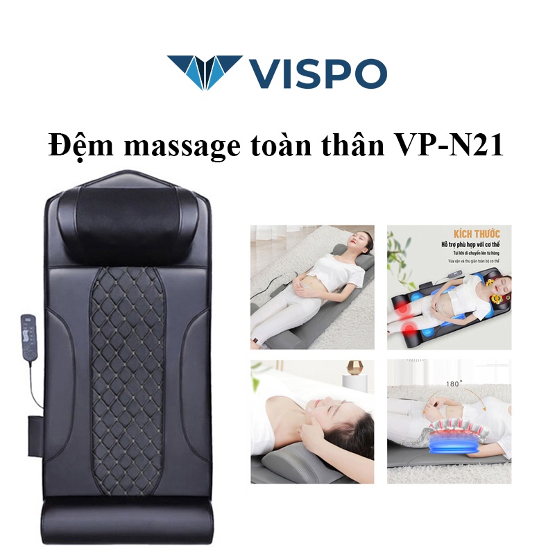 Đệm Massage Toàn Thân - Máy Massage Kết Hợp Túi Khí Và Bi Massage Nhiệt Hồng Ngoại Giúp Thư Giãn, Giảm Đau Cơ Thể