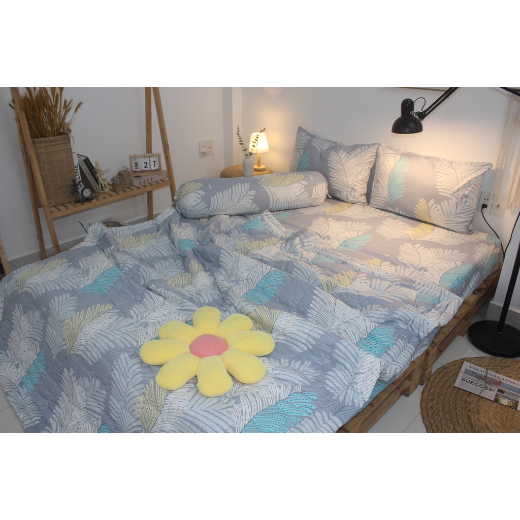 Bộ drap gối Cotton TL - Dương Sỉ Xám - chất vải  COTTON loại 1 dầy dặn, mềm mại, mát mẻ.