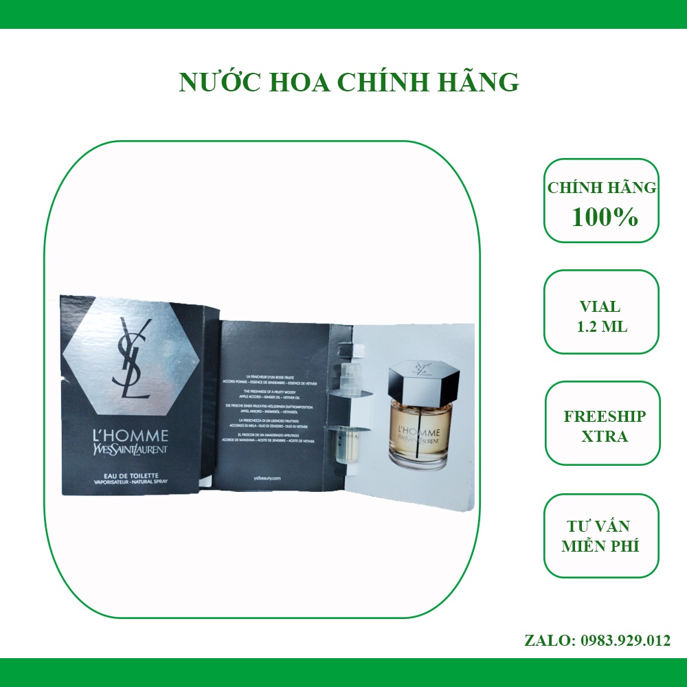 Vial Nước hoa YSL Yves Saint Laurent L'Homme EDT