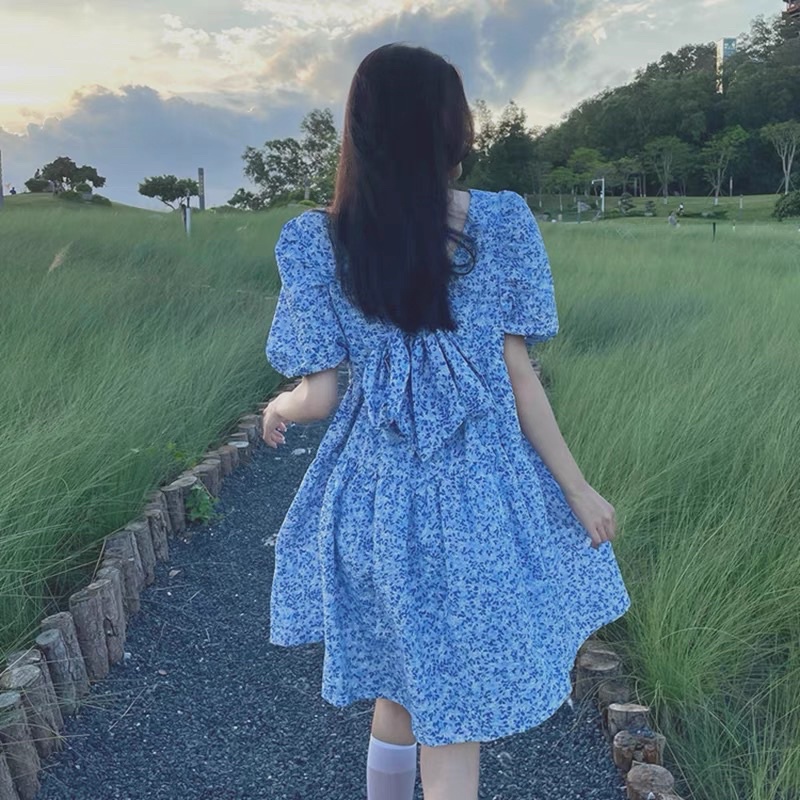 ĐẦM HOA NHÍ BABYDOLL CHUN EO TAY BỒNG