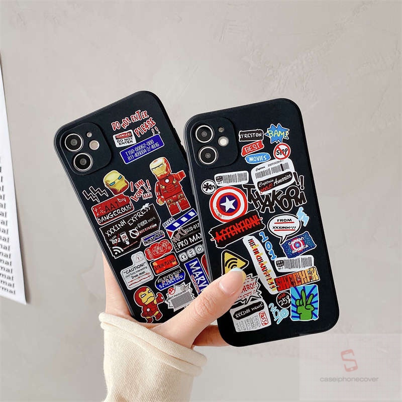 Cartoons Super Hero Iron Man Case Realme C11 2020 C15 C12 7 C25 C20 C20A 8 8pro 7i C17 6 5 5i 5s Narzo  30A Narzo  20 6i 3 C3 C2 C1 Narzo  Narzo  20Pro  Full Cover Shockproof Casing