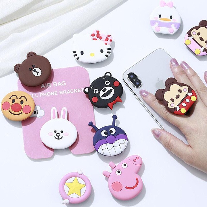 Giá đỡ điện thoại popsocket silicon hoạt hình thú cưng dễ thương nhiều màu youngcityshop 30.000