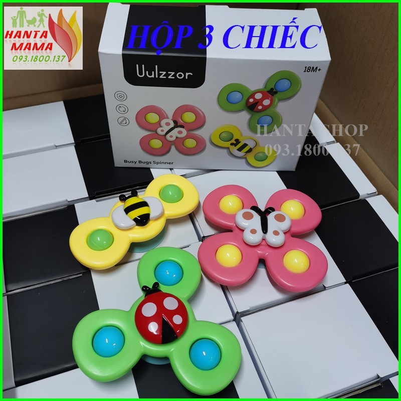 Set 3 đồ chơi con quay spinner hình côn trùng vui nhộn cho bé