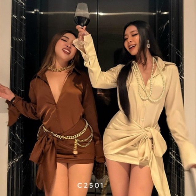 VÁY SƠMI ĐI TIỆC SANG CHOẢNH C2501