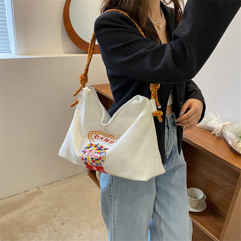 Túi Xách Đeo Vai / Kẹp Nách Chất Liệu Vải Canvas Thời Trang Mới Cho Nữ