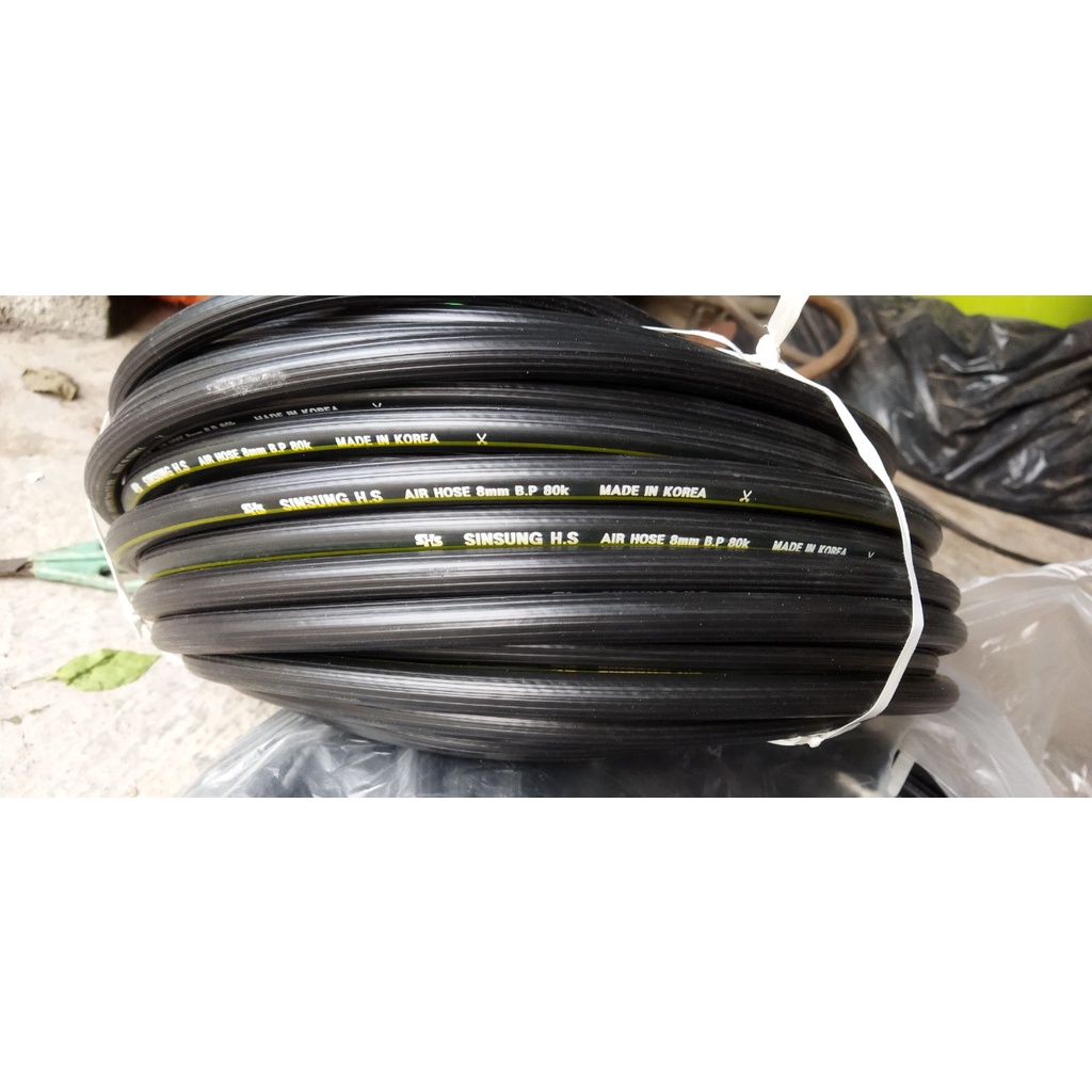Dây dẫn khí nén Hàn Quốc Sinsung 1 lớp bố vải phi 8 mm | giá 1 mét dài