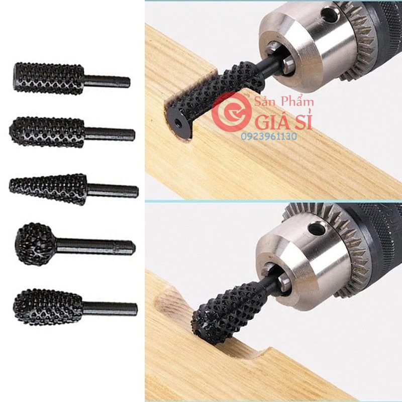Bộ 5 mũi phay mài khắc làm gỗ lũa đa năng ❤️freeship❤️