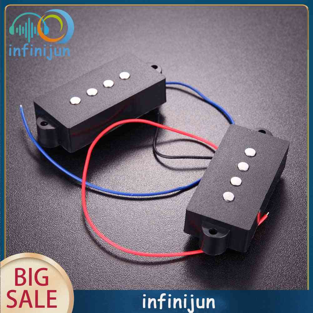 Set 2 Pickup 4 Dây Màu Đen Không Gây Tiếng Ồn Cho Đàn P Bass