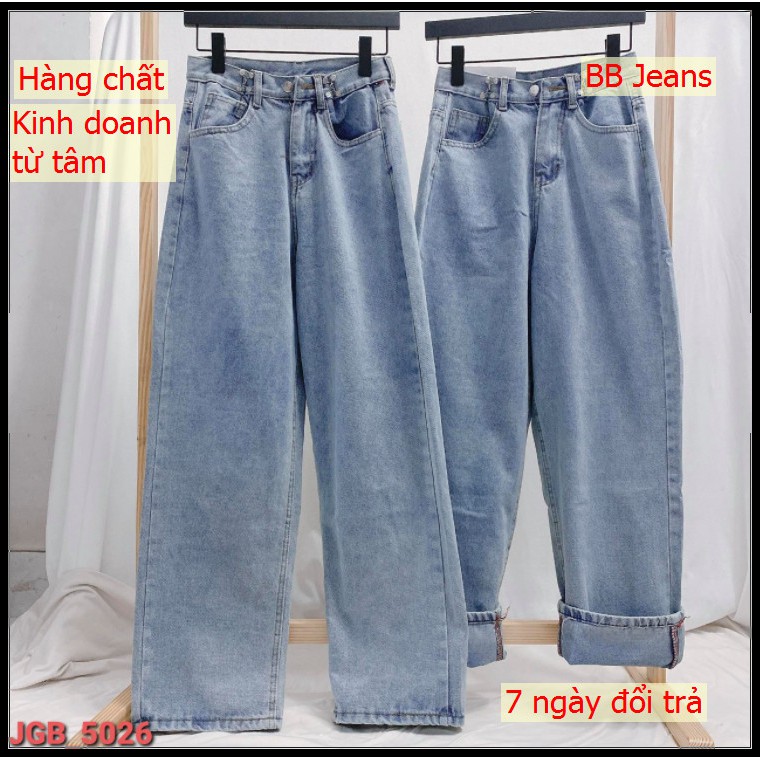 Quần jean nữ baggy - quần baggy jean size M-L-XL form chuẩn đẹp dài hơn 100cm tại Chiwawa shop