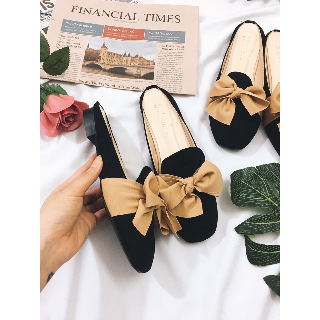 Giày nữ búp bê đính nữ xinh xắn màu đen shynstores | BigBuy360 - bigbuy360.vn