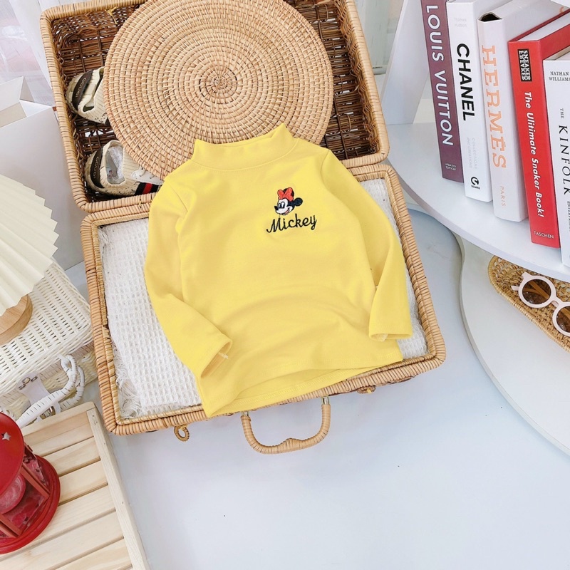 Áo giữ nhiệt chất cotton len thêu Micky (8-18kg)