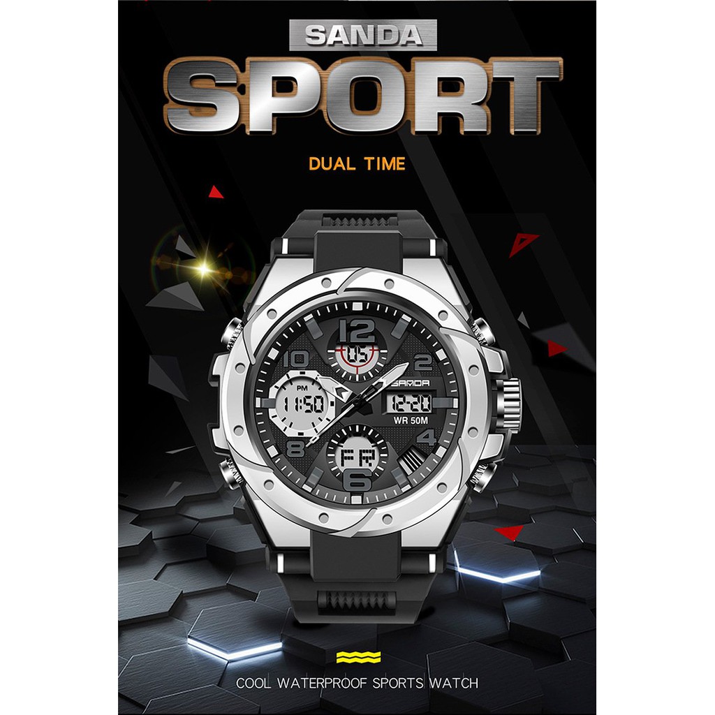 Đồng hồ thể thao nam SANDA 6018 chính hãng máy nhật SD04-GOZID.WATCHES