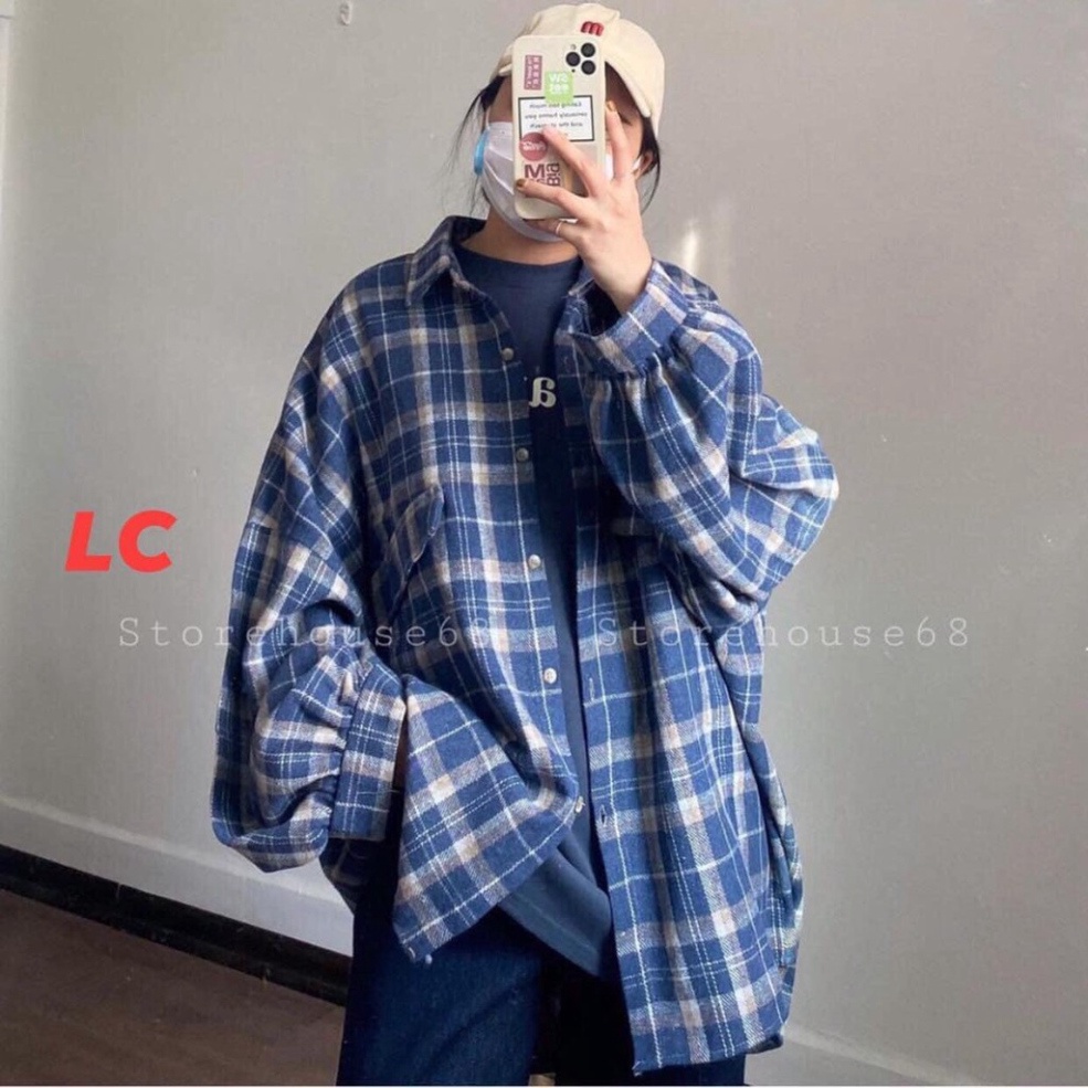 Áo Sơ Mi Kẻ Lồng Đèn Nam Nữ Unisex Freesize | BigBuy360 - bigbuy360.vn