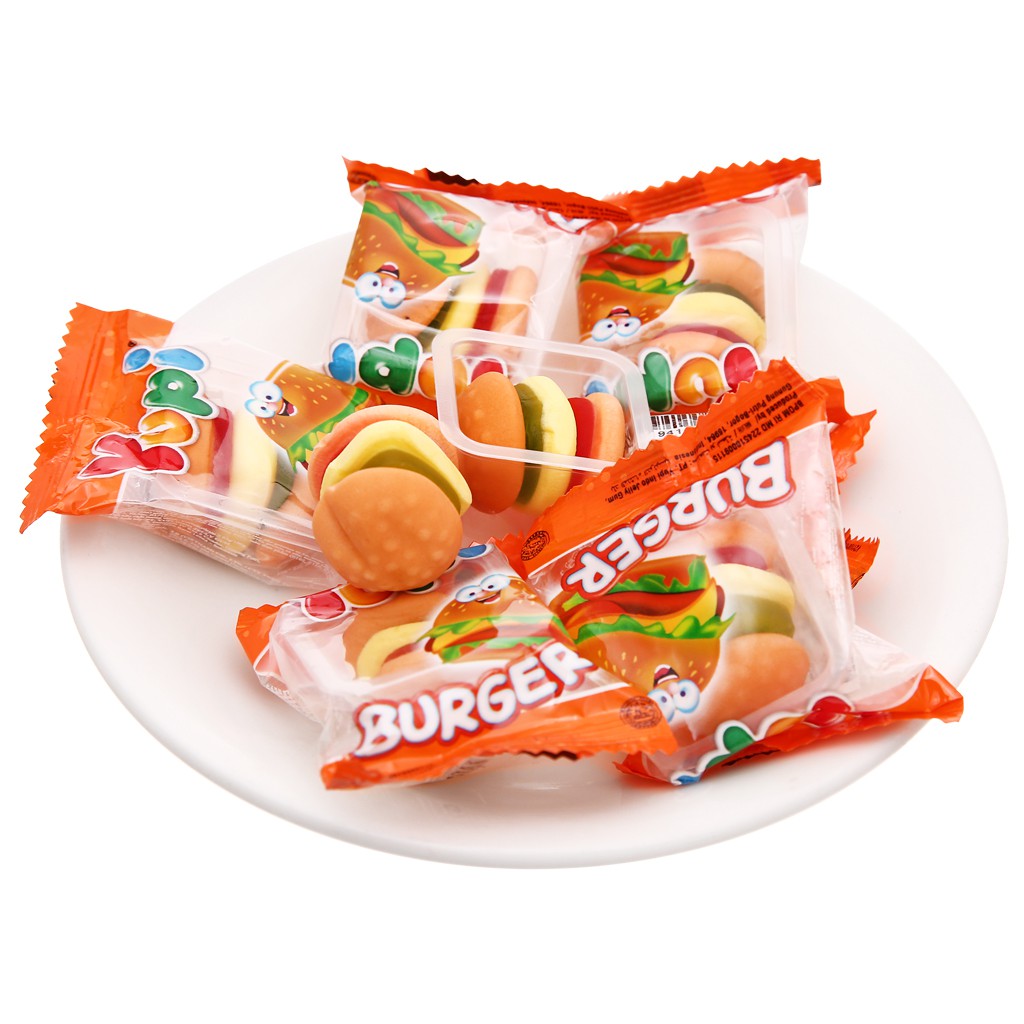Kẹo dẻo Yupi Hình Bánh Burger gói 96g