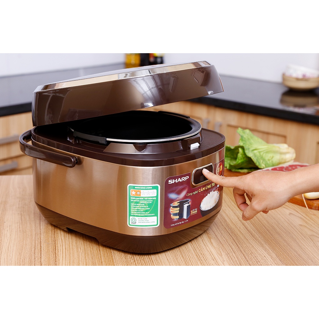 Nồi cơm điện cao tần Sharp 1.8 lít KS-IH191V-GL -Mới 100%- Lòng nồi 6 lớp,dày 3 mm
