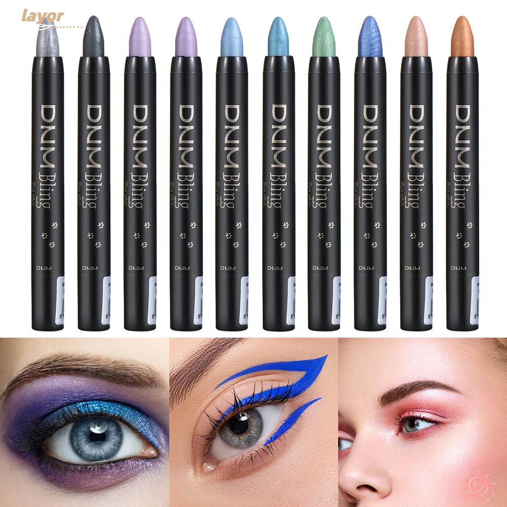 [LAY] 16Colors Professional Sweatproof Lip Liner/Eyeliner Waterproof 16Colors Pearl Eyeshadow Stick Highlighter Effect Shimmer Makeup Pen Multifunction Longlasting