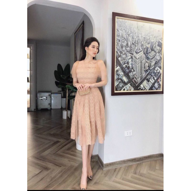 đầm voan cát hàn quốc