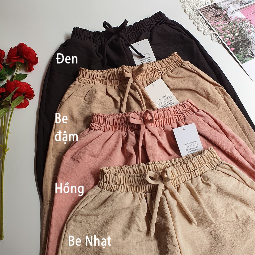 Quần Baggy Đũi Lửng Phong Cách Hàn Quốc FREESIZE dưới 60kg, Mã BG008