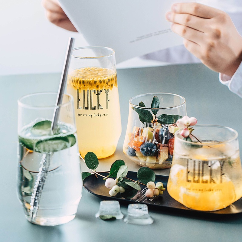 Cốc Thủy Tinh Trong Suốt Uống Cà Phê Bia Trà Sữa Tại Nhà