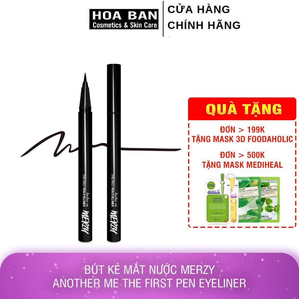 Bút Kẻ Mắt Nước Chống Trôi Merzy Another Me The First Pen Eyeliner màu đen 0,5g