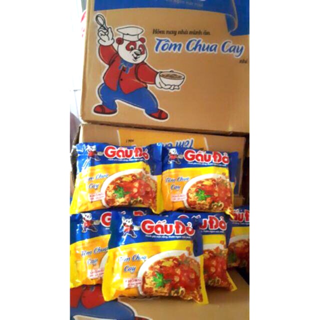 Thùng Gấu đỏ mì tôm chua cay