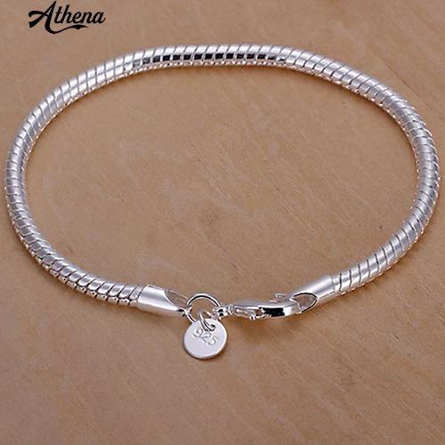 ATH_Women's Fashion Silver Plated Thin Bangle Shining Concise Bracelet Jewelry Gift