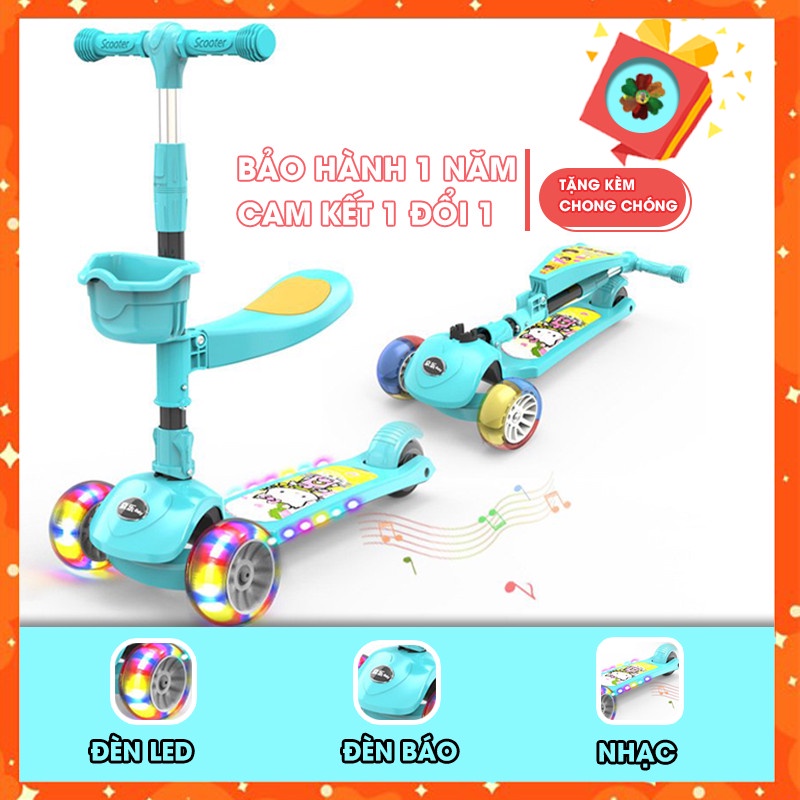 ✈️[Freeship] Xe trượt scooter YO-YO đa năng phát sáng cho bé từ 2 đến 12 tuổi - Xe thăng bằng có nhạc, ghế nhún cho trẻ