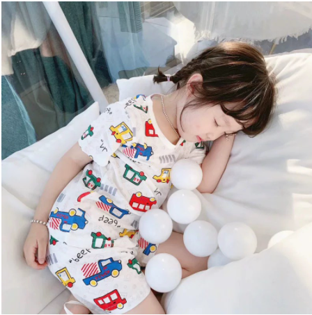 Bộ cotton giấy sợi tre lưới mỏng mềm thoáng mát cho bé trai, bé gái hàng đẹp loại 1 Quảng Châu