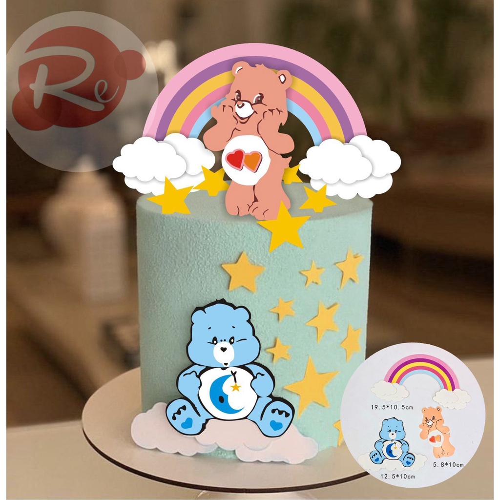 [SIÊU RẺ❤️] – SCG Cầu vồng và Gấu (2 lớp) - Trang trí bánh sinh nhật bánh kem