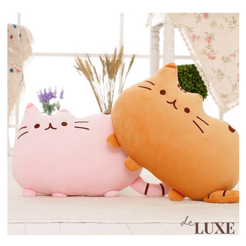 (Sẵn cam) Gối tựa lưng trang trí ghế Sofa nỉ bông hoạt hình mèo cho bé - Decor phòng ngủ, văn phòng,