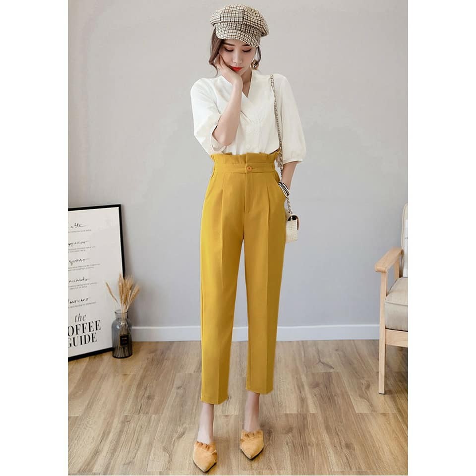 Quần baggy công sở nữ cạp bèo siêu hot