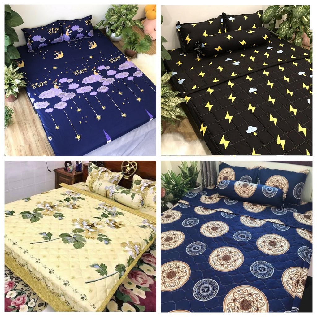 Ga chun bọc đệm poly cotton m6 hoặc m8 2m ga giường kèm 2 vỏ gối chưa gồm chăn và ruột gối | BigBuy360 - bigbuy360.vn