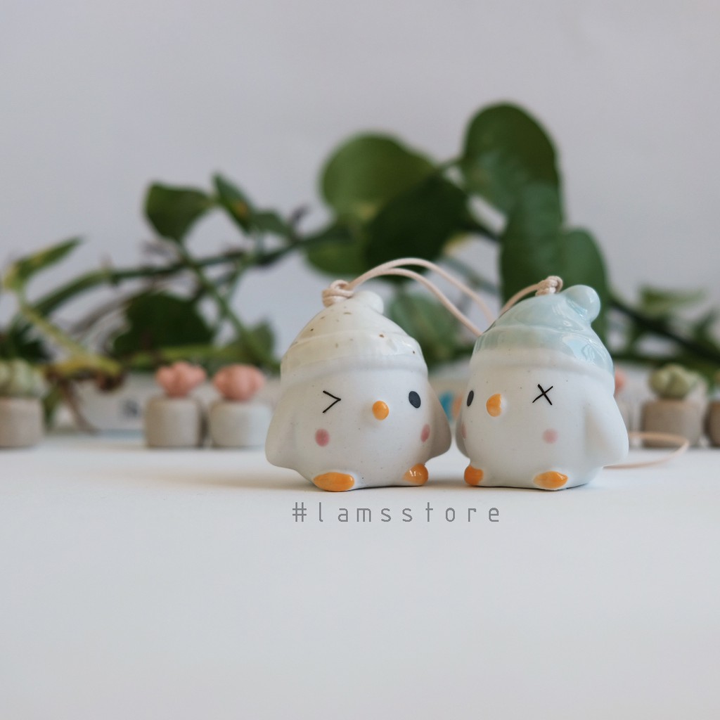 Chuông gió gốm sứ hình gà con xinh , Phong linh hình gà con