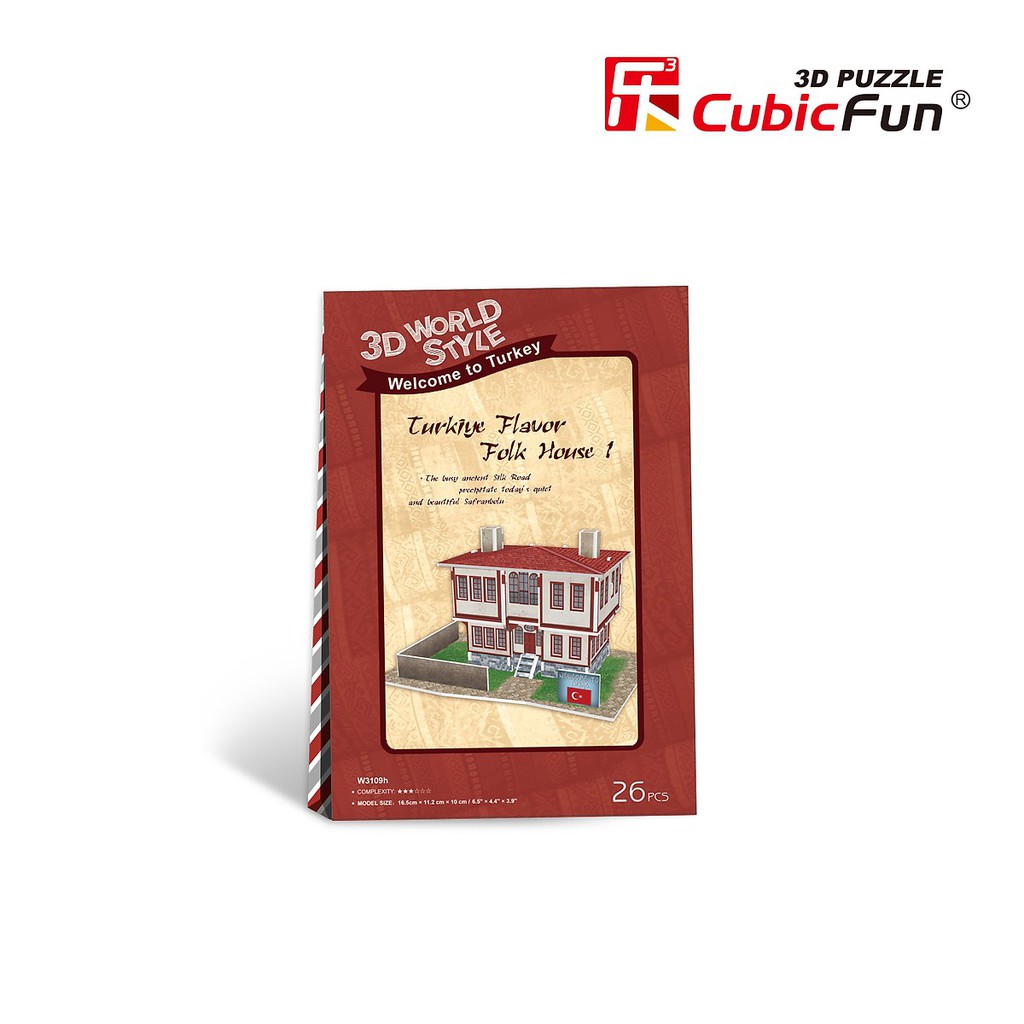 Mô hình giấy lắp ráp Cubic Fun: nhà truyền thống Thổ Nhĩ Kỳ Turkiye Flavor Folk House 1 W3109h