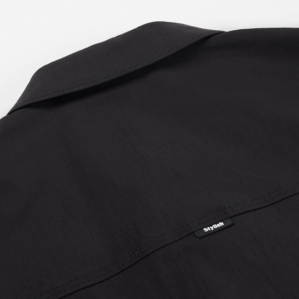 HLA - Áo khoác kiểu sơ mi nam thời trang Simple Classic Casual Cool Black Jacket