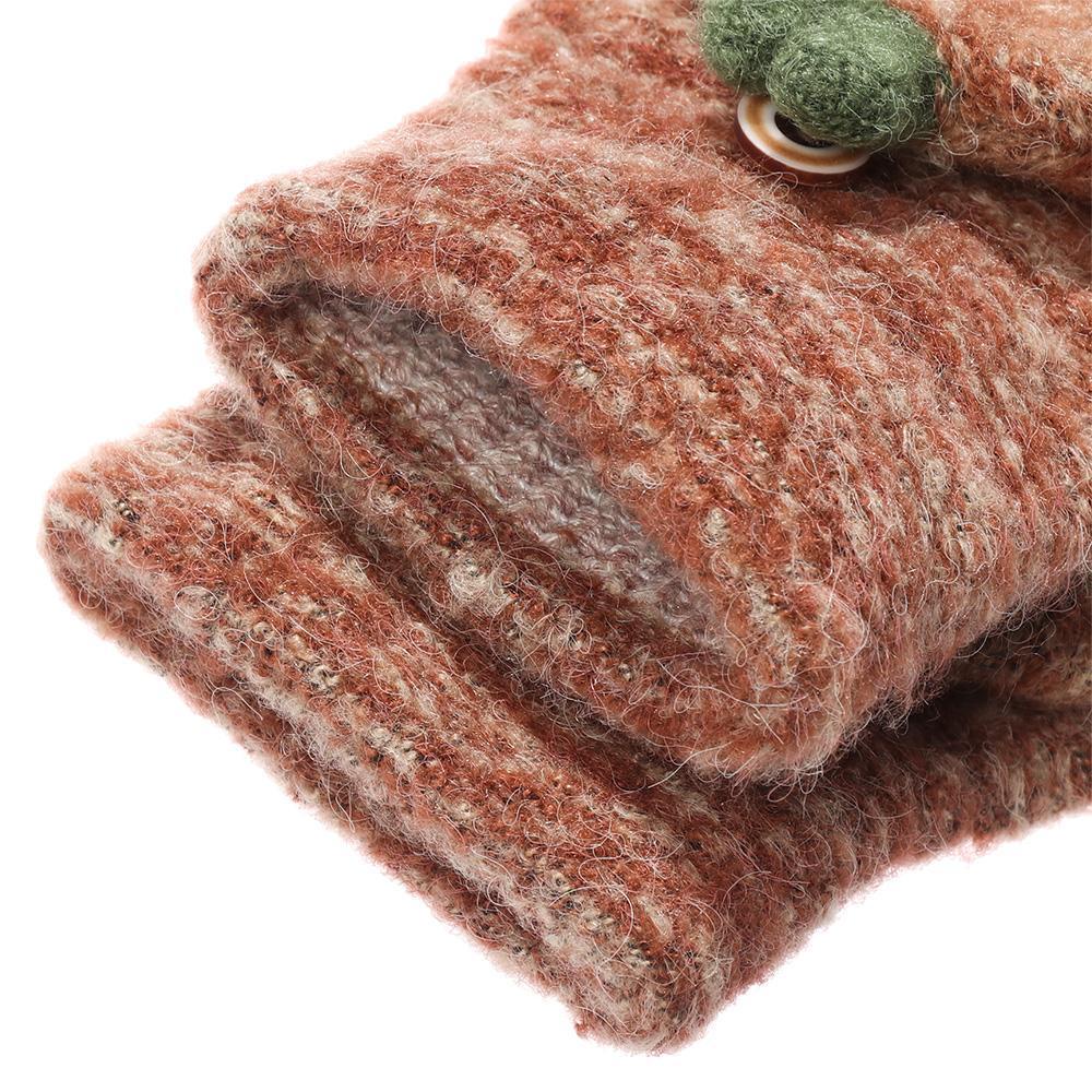 Găng Tay Len Hở Ngón Mềm Mại Giữ Ấm Mùa Đông