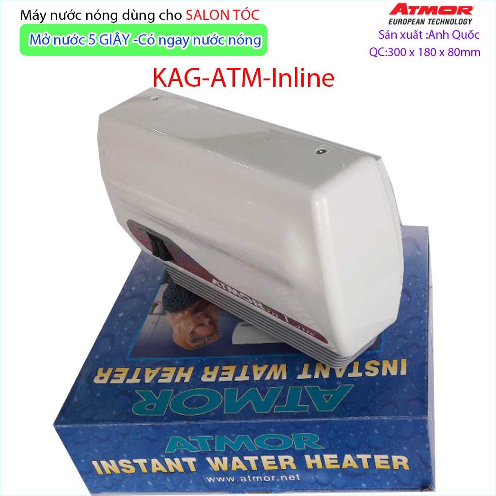 Máy nước nóng dùng cho Salon tóc KAG-ATM-Inline, 1 máy nước nóng Atmor cho nhiều ghế gội  sử dụng tốt siêu bền