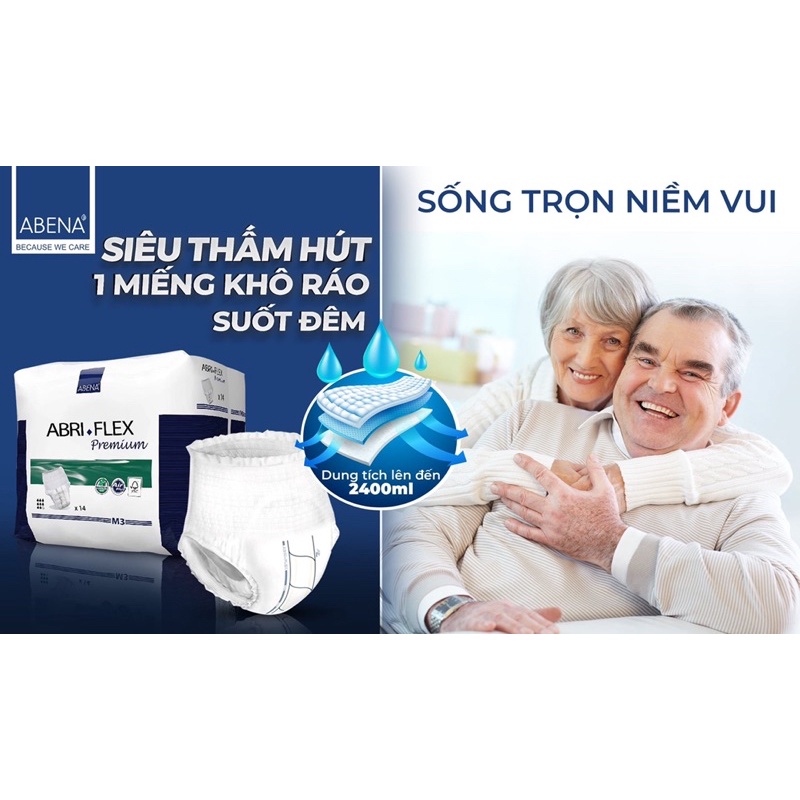 Tã quần người lớn chính hãng Abena - Mỏng nhẹ, siêu thấm, chống tràn size M