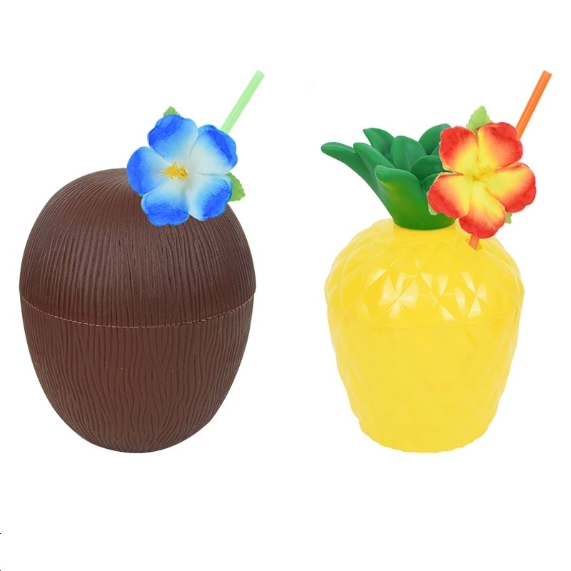 Bộ 12 Ly Uống Nước Hình Quả Dứa Phong Cách Hawaiian