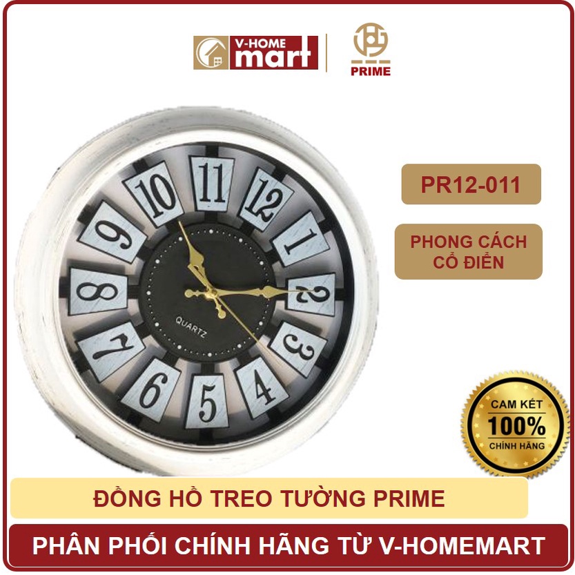 Đồng hồ treo tường Prime mã PR12-011 đồng hồ kim, phong cách cổ điển - Phân phối chính hãng bởi Vhomemart