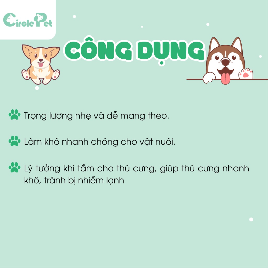 Khăn Tắm Chuyên Dụng Cho Thú Cưng TOEX GROOMING ABT504-3524 Microfiber Thấm Hút Tốt - Circle Pet