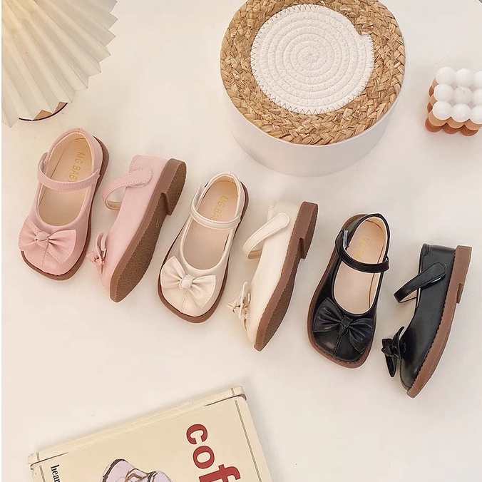 Giày Bé Gái - Giày búp bê da mềm phong cách Vintage Hàn Quốc MG BABY (có ảnh thật)