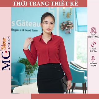 Áo Sơ Mi Nữ Dài Tay Mc Fashion, Kiểu Dáng Công Sở Đẹp, Màu Đỏ A198, Trắng, Xanh Than, Hồng, Tím, Có Cổ